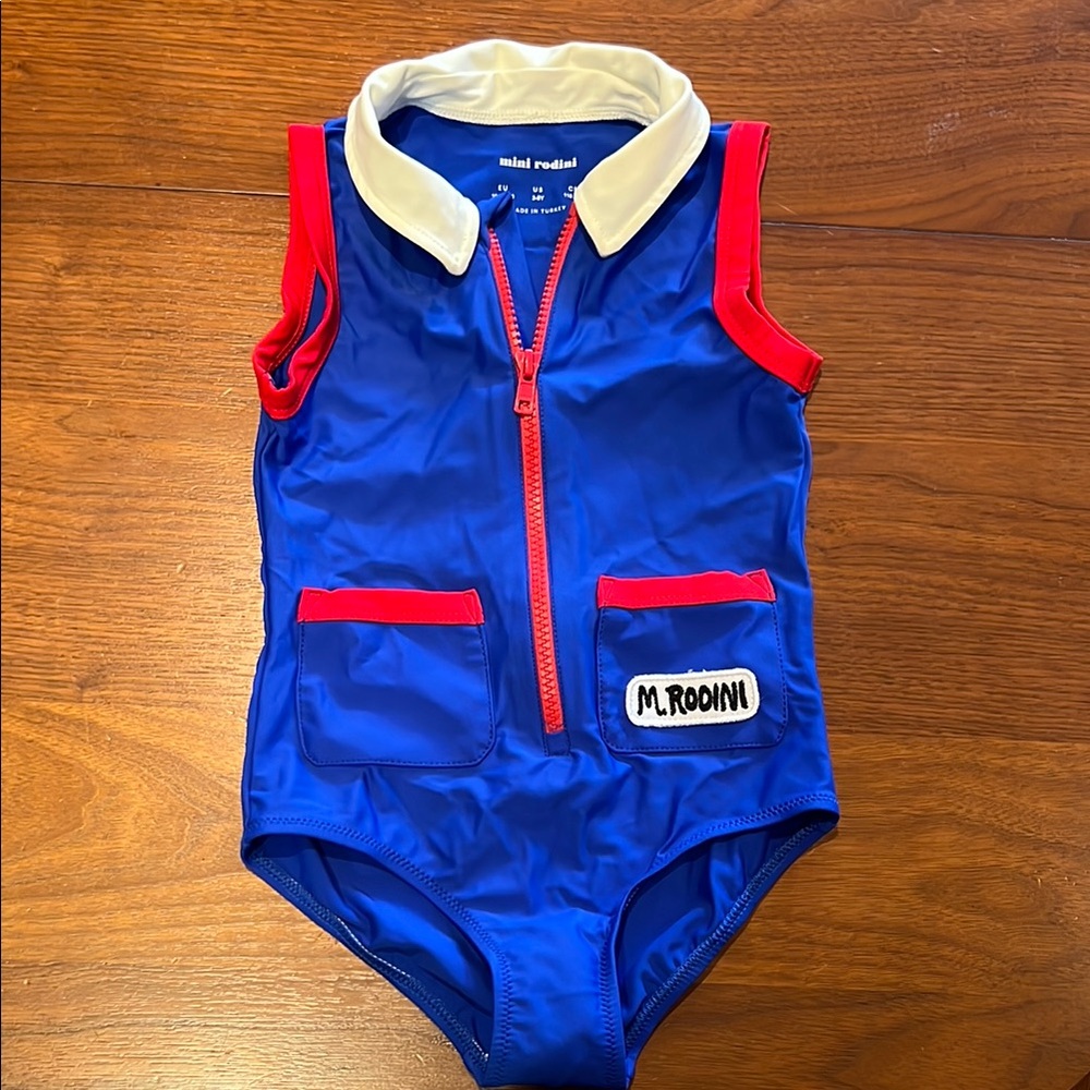 Mini Rodini Blue and Red Kids Swim One Piece